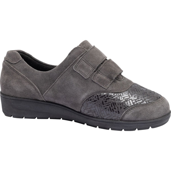 Waldlaufer M12302 406 052 Mimi-S Ladies Grey Suede Touch Fastening Shoes-elevate your sole