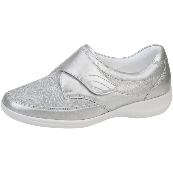 Waldlaufer M54306 207 230 Millu-S Ladies Silver & Taupe Leather & Textile Touch Fastening Shoes-elevate your sole