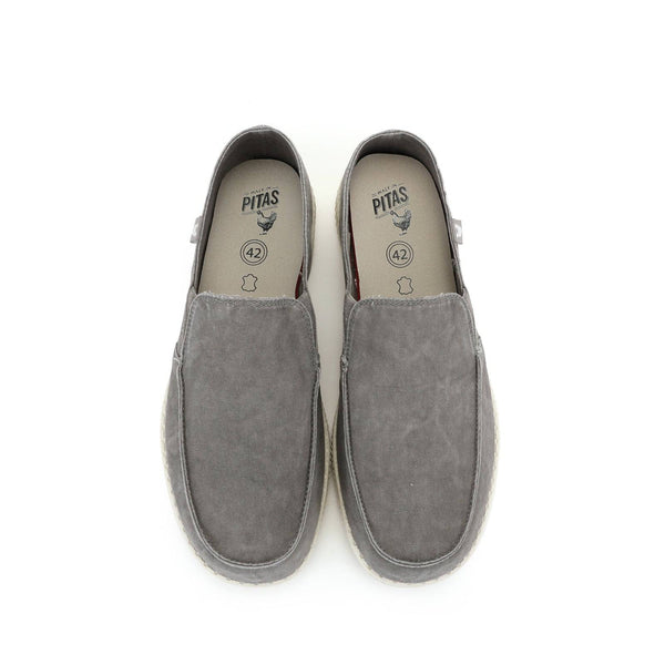 Walk In Pitas WP150 Mens Grey Textile Slip On Shoes-elevate your sole