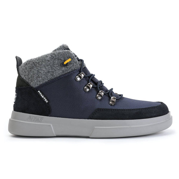 Walk in Pitas Pic-Tai Ladies Navy Nylon Waterproof Elasticated Ankle Boots-elevate your sole