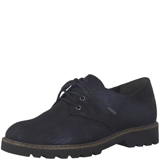 Tamaris 23712-21 Navy Feature Print Lace Up Shoes