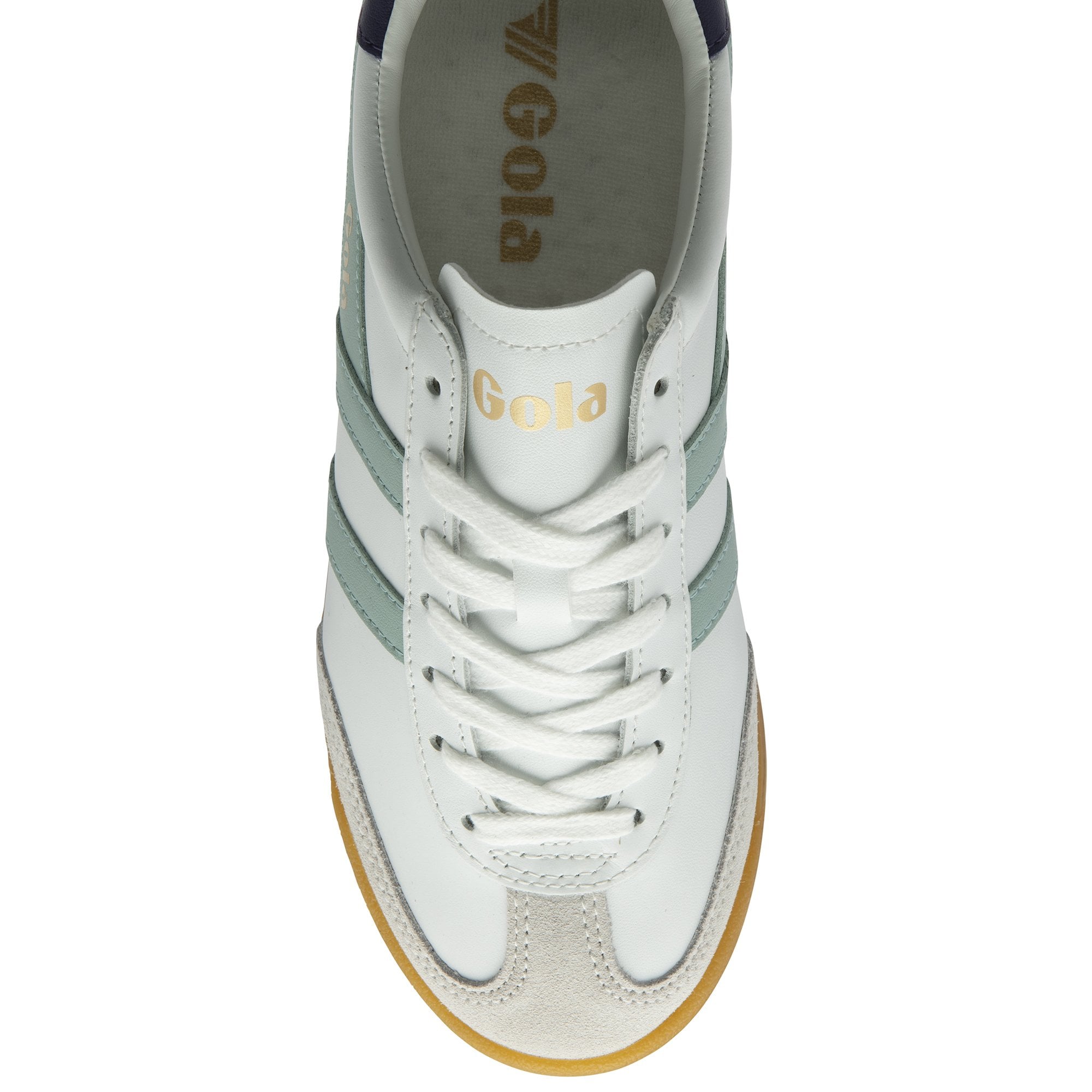 Gola Torpedo Leather Ladies White/Surf/Plum Leather Lace Up Trainers