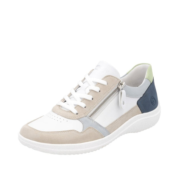 Remonte D1E06-81 Ladies Wide Multi Leather Side Zip Trainers