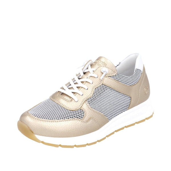 Remonte D2G03-90 Ladies Wide Multi Leather Elasticated Trainers