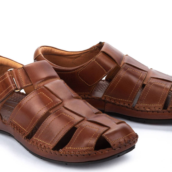 Pikolinos Tarifa 06J-5433 Mens Brown Leather Touch Fastening Sandals.