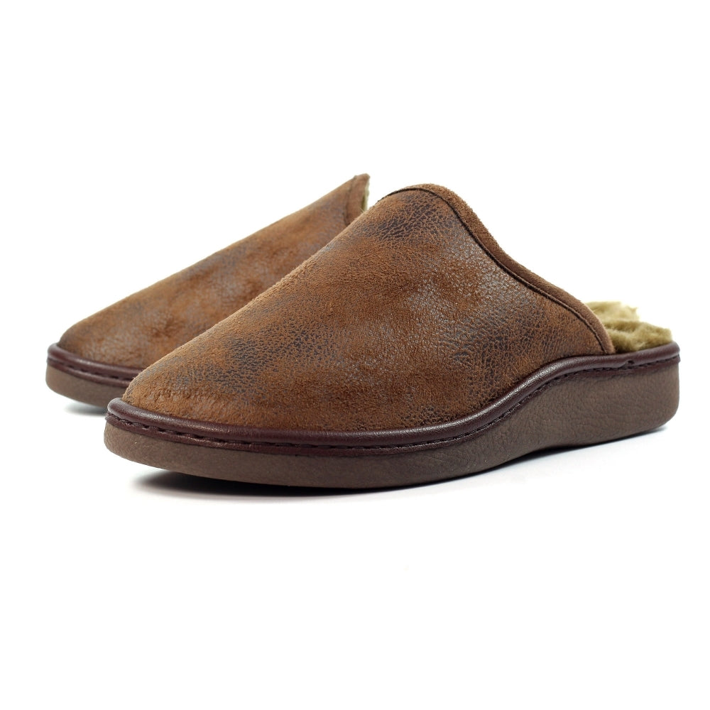 Lazy Dogz KMD100BR Mens Glen II Brown Slipper