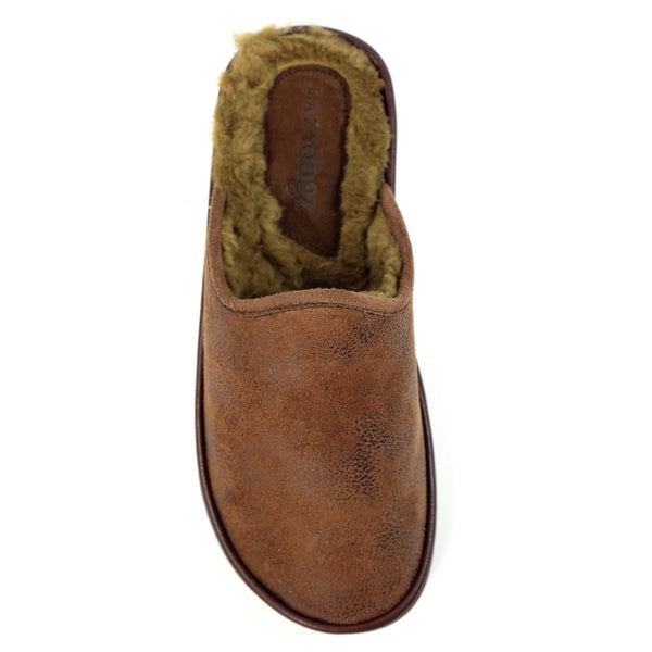 Lazy Dogz KMD100BR Mens Glen II Brown Slipper