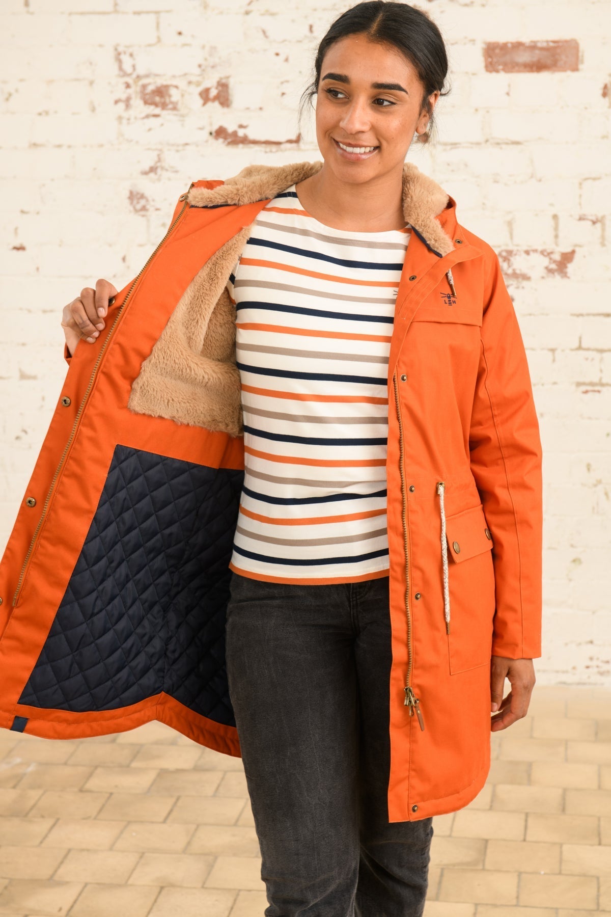 Lighthouse Isobel Burnt Orange Ladies Padded Waterproof Coat