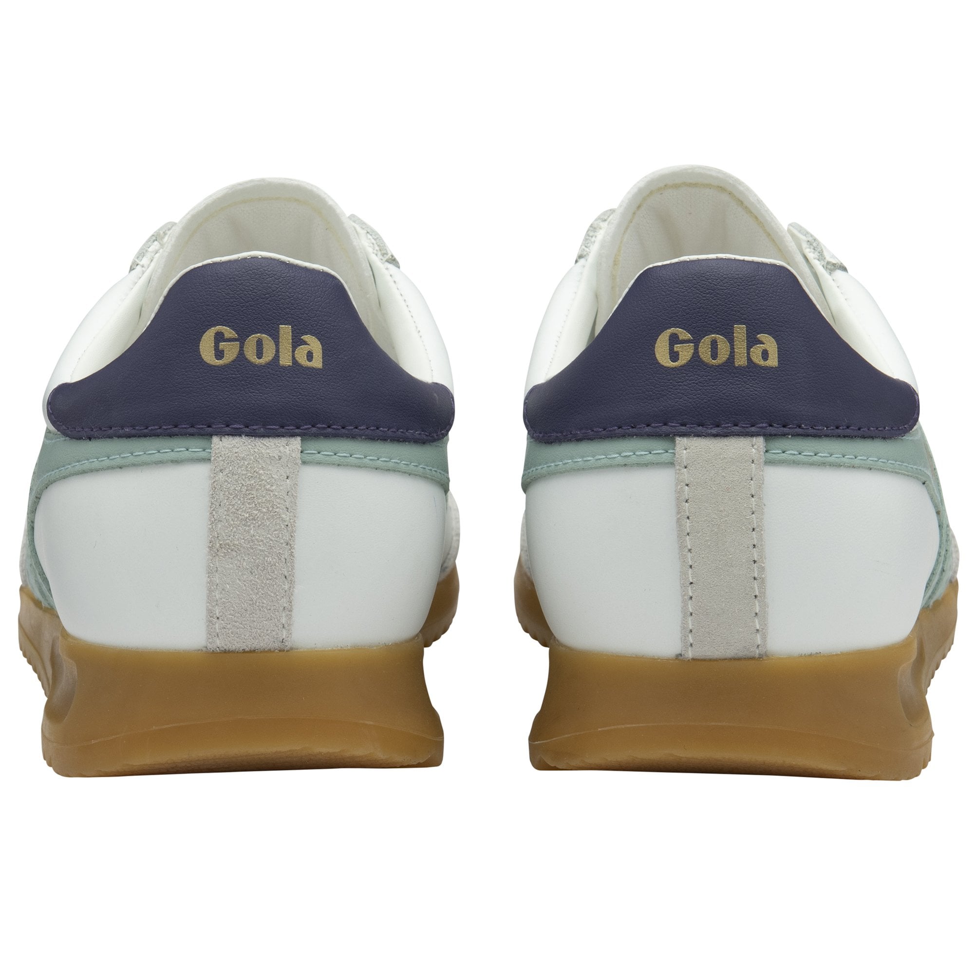 Gola Torpedo Leather Ladies White/Surf/Plum Leather Lace Up Trainers