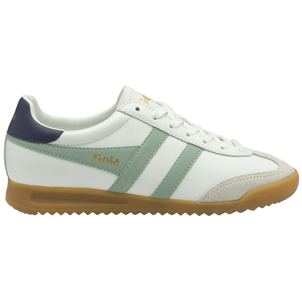 Gola Torpedo Leather Ladies White/Surf/Plum Leather Lace Up Trainers