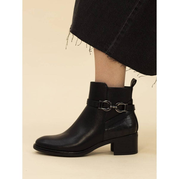 Lunar GLC006 Solana Ladies Black Side Zip Ankle Boots