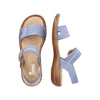 Rieker 608Z3-14 Ladies Jeans Blue Leather Touch Fastening Sandals