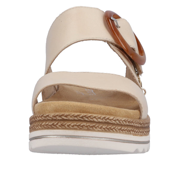 Remonte D0Q51-80 Ladies Nude Leather Slip On Sandals