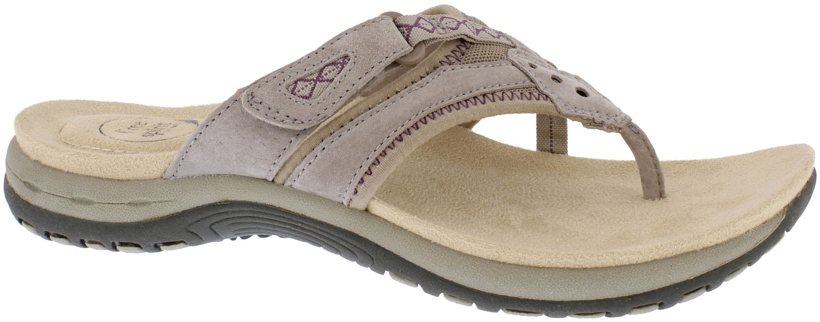 Free Spirit Juliet Ladies New Khaki Suede Textile Slip On Sandals