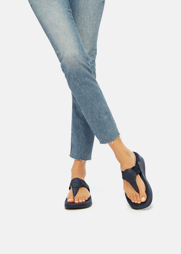 FitFlop Walkstar Womens Ladies Blue Wide Fit Toe Post Flip Flop Sandals Size  4-8