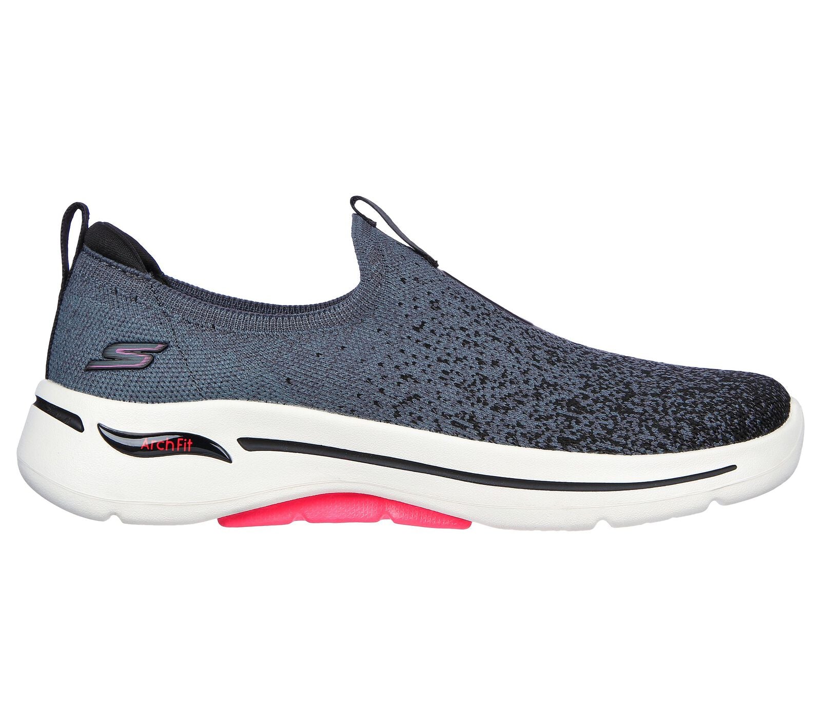 Skechers 124873 Go Walk Arch Fit Lunar Views Ladies Black & Hot Pink T