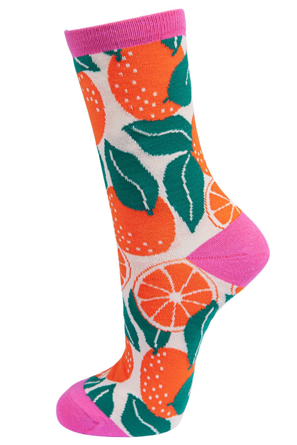 Sock Talk Pink Bamboo ‘Oranges’ Socks