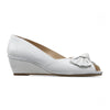 Van Dal Florida II X Ladies White Leather Peep Toe Wedges